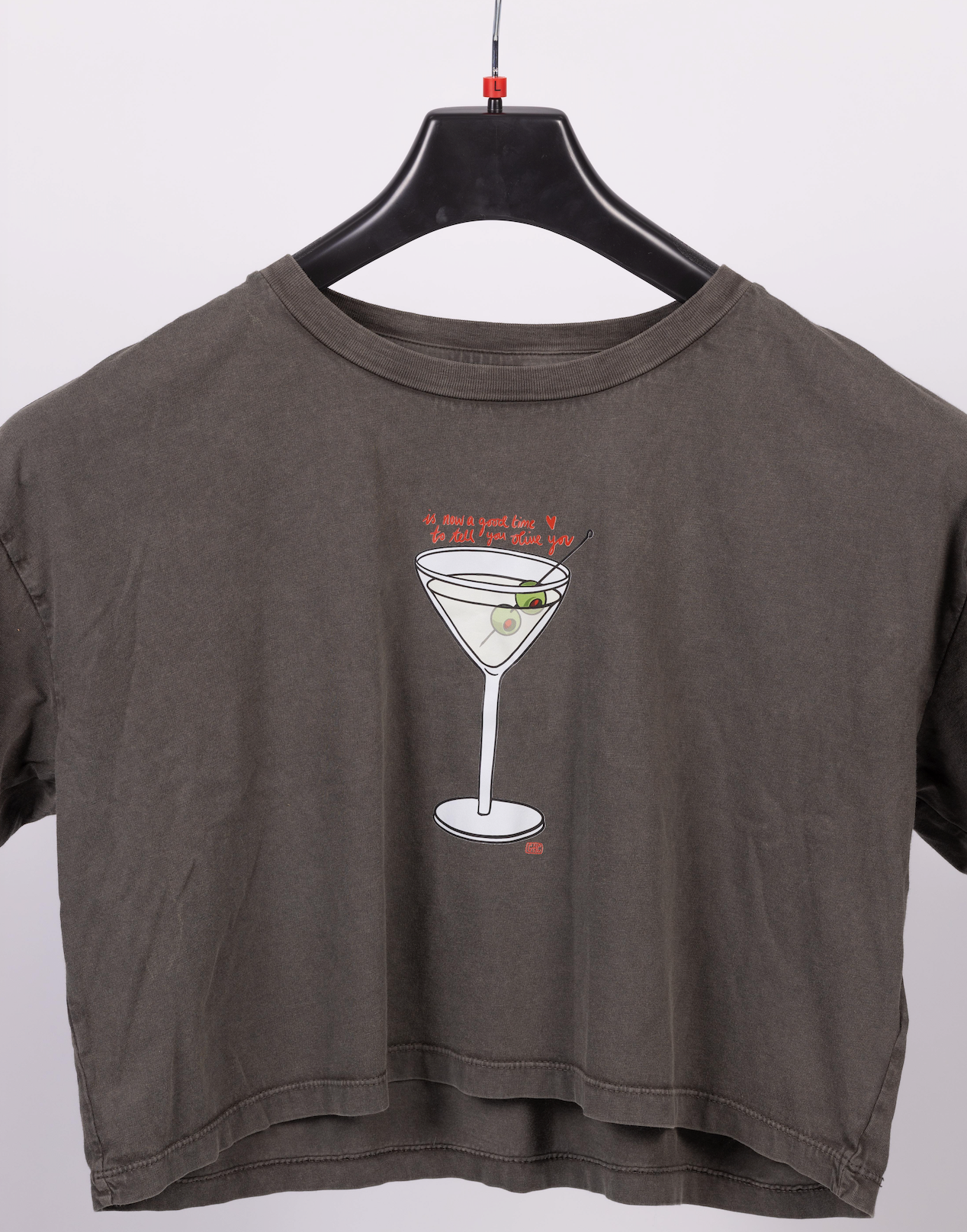 Good Hearts Club - Olive You Cropped Tee Shirt